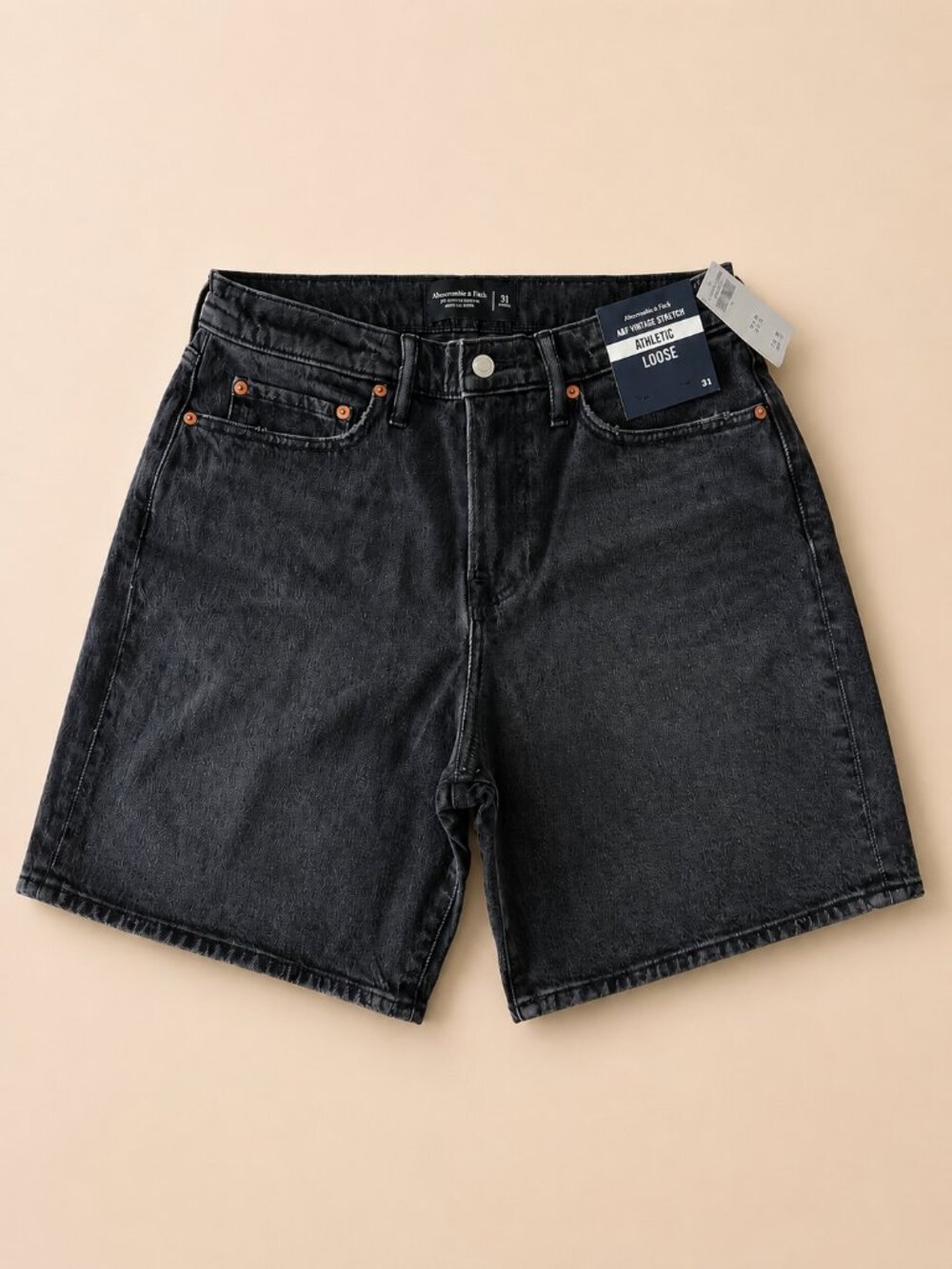 NWT Abercrombie & Fitch A&F Vintage Stretch Athletic Loose Denim Shorts 31